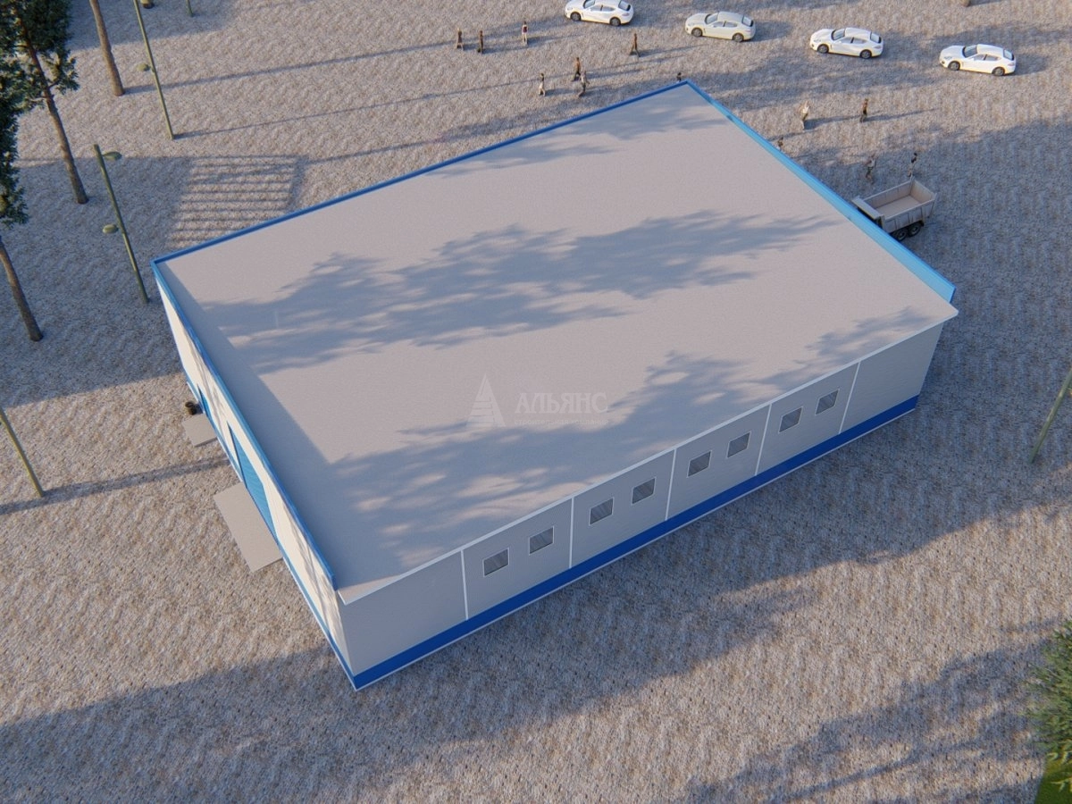 3D визуализация Склад-ангар готовой продукции из сэндвич-панелей - фото 8